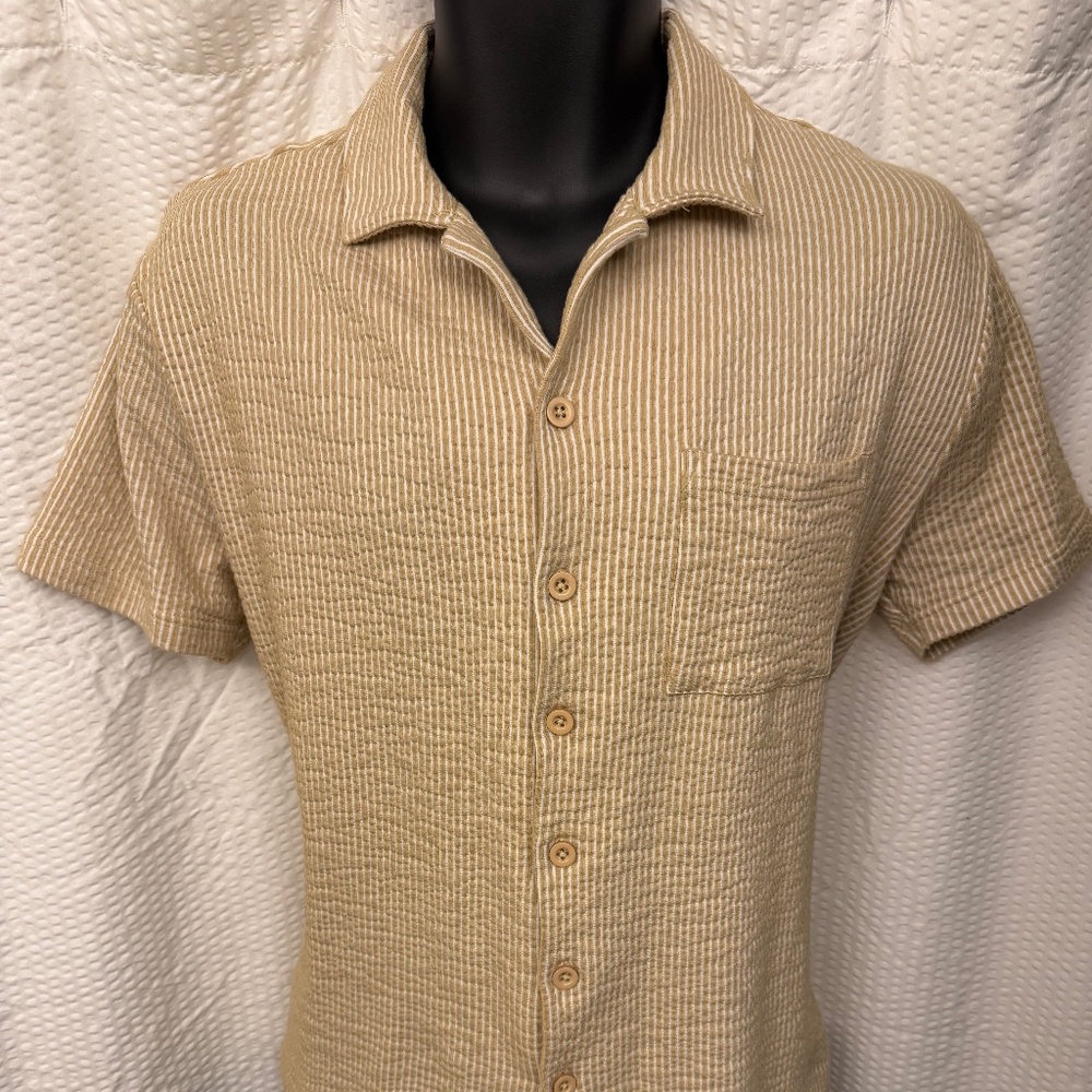 Tan Seersucker Rustic Souls Button Down